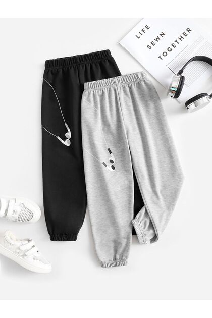 Black Gray Plain Unprinted Girls' and Boys' Tracksuits