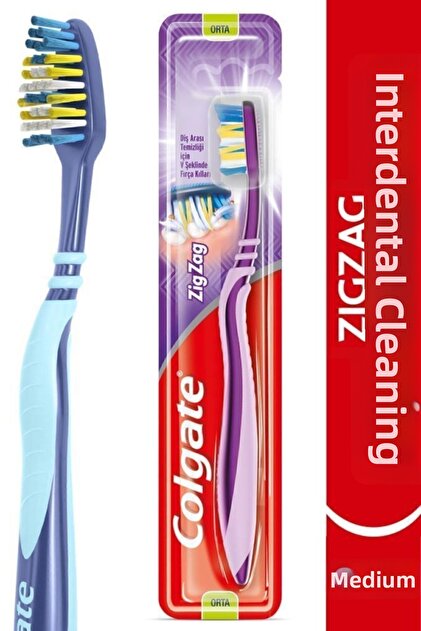 Periuta de dinti cu capac Colgate, Medium, Zig-Zag, 1buc/set