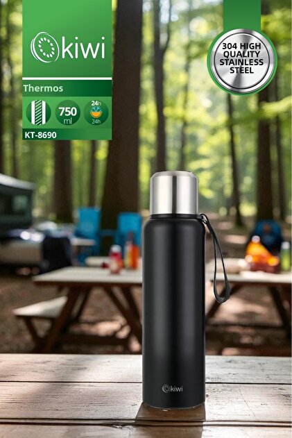 Double Layer Stainless Steel 750 ml Thermos with CupCamping Baby Food Thermos