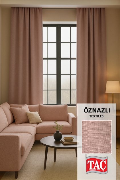 Natural Texture Linen Look Background Curtain – Extra-Firm Gathered, Rich Color Cartel Model, Simple and Stylish