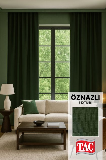 Natural Texture Linen Look Background Curtain – Extra-Firm Gathered, Rich Color Cartel Model, Simple and Stylish