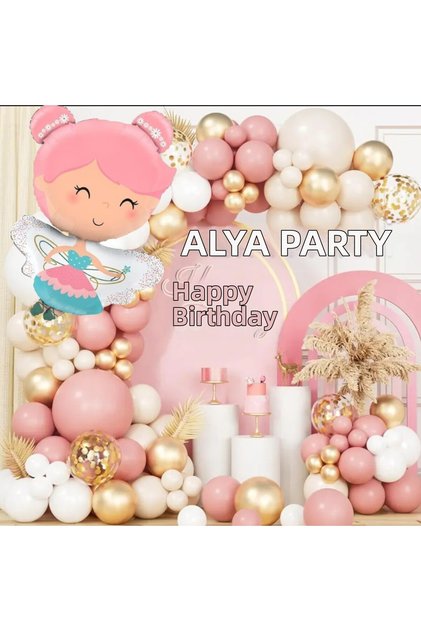 Party Fairy Girl with Plenty of Balloons Birthday Set Birthday Concept