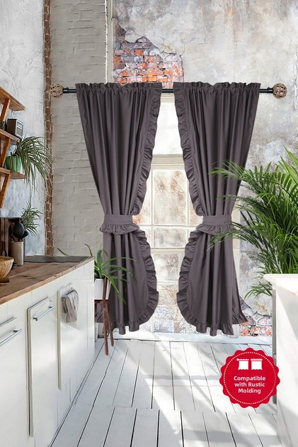 Poly Curtain Double Wing Vertical Ruffles