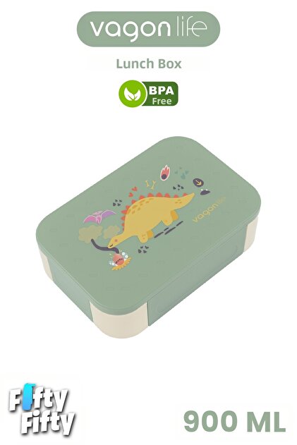 900 ml Single Layer 3 Compartment Children's Lunch Box -Ffb1270