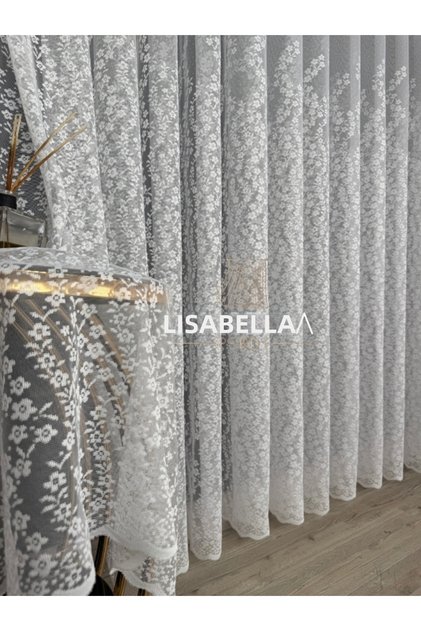Daisy Breeze (1X2.5 Pile Stitched) Knitted Tulle Curtain