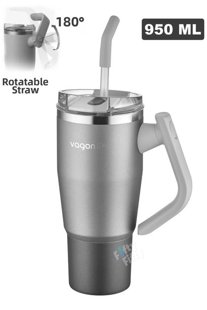 Tumbler Cup 0.94Ml/34Oz with Straw/Comfortable Drinking Vacuum Stainless Steel Thermos-Ffvgn1007-950Ml