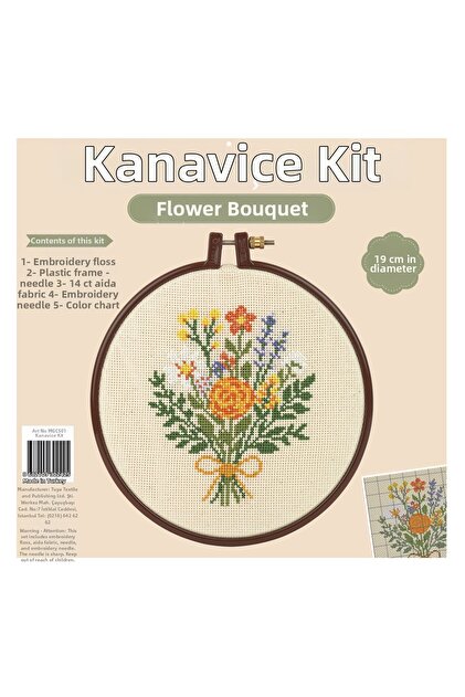 Cross Stitch Kit Flower Bouquet 19 cm