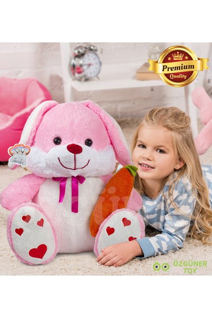 Cute Rabbit Plush 80 cm Holding Carrot in Hand, Soft Toy