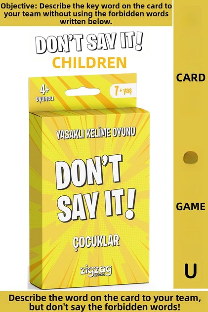 Educational Concentration Attention Intelligence Development Fun Time-Killing Card Game Don'T Say It-Children