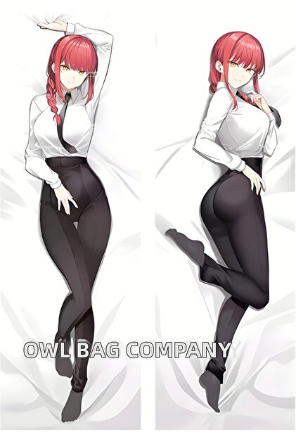 Owl Bag Chainsaw Man Makima Character Patterned Double-Sided Printed Hugging Pillow Cover