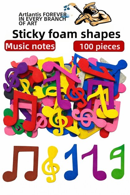 Shaped Eva Adhesive Music 100 Pieces 1 Pack Self-Adhesive Eva Sticker Preschool Nursery Kindergarten