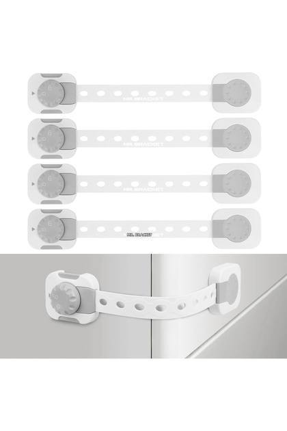 4-Piece Open Close Lock Adjustable 3m Adhesive Baby Child Refrigerator Toilet Seat Drawer Cabinet Lock