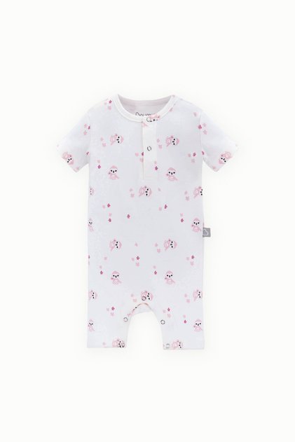 Cotton Short Sleeve Shorts Baby Jumpsuit Pink Miskin