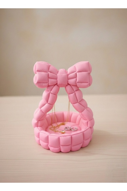 Decorative Jewelry and Accessory Stand with Ribbon 13 X 10 |   Stylish and Elegant Desk Organizer