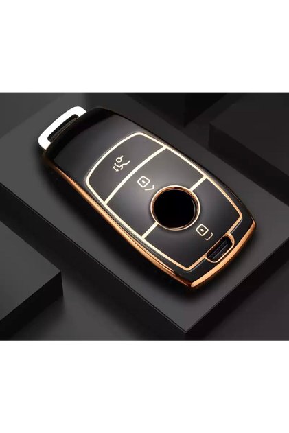 Mercedes B C E Class C180 C200 Glc Cla Cle Amg Gls Gla W205 W213 Compatible Key Case Black/Gold