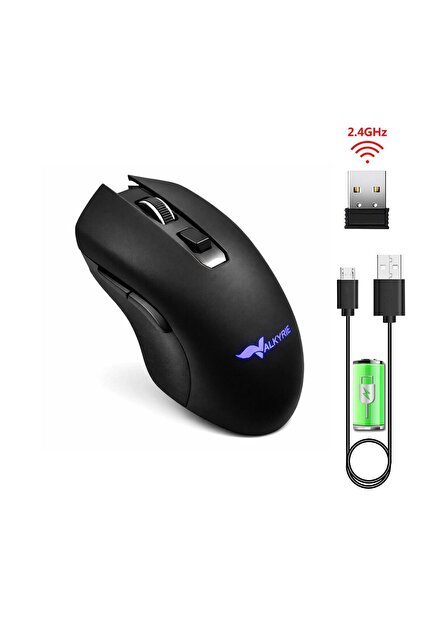 valkyrie 6 Tuşlu Şarjlı Sessiz 2400DPI Kablosuz Gaming Mouse
