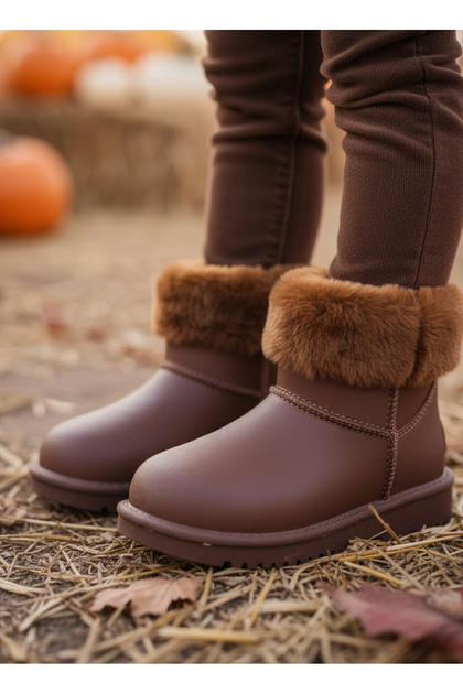 Snowy Eva Unisex Çocuk Kürklü Yağmur Ve Kar Botu 26/27 - 34/35