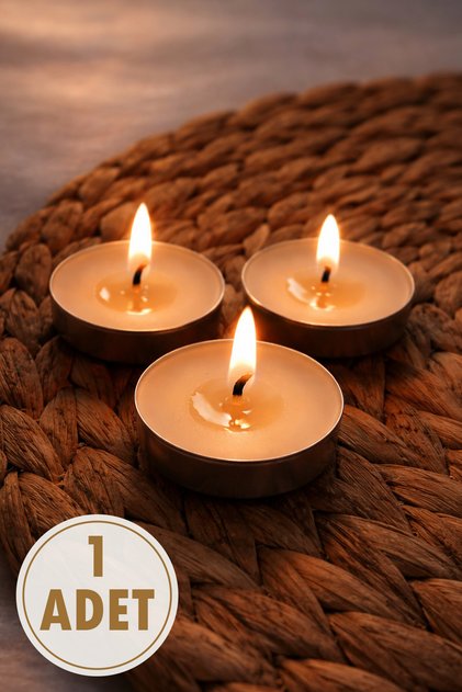 Tealight Mum Beyaz, 1 Adet Kokusuz, Buhurdanlık, Parti, Kutlama, Özel Gün, Kına, Düğün, Nikah