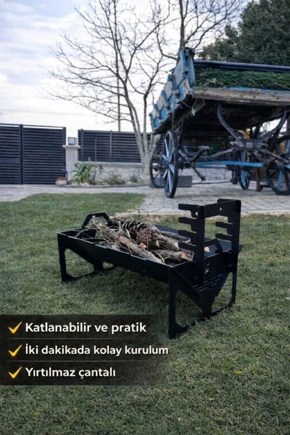COSMIC DESIGN Mangal Katlanır Mangal Katlanır Pratik Mangal Çanta Hediyeli Özel Kutulu