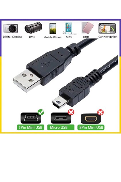 Canon , Sony, Casio, Nikon Yüksek Kalite 8 Pin Usb Veri Aktarım
