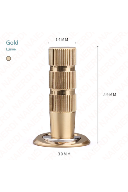 Gold NAIERDI Invisible Door Stop Zinc Alloy Strong Magnetic Adjustable Door Stopper Hidden Copper Do