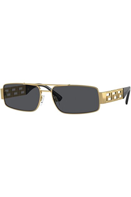 メガネモト Versace VE 2257 100287 60 Erkek Gold Metal Dikdörtgen Güneş