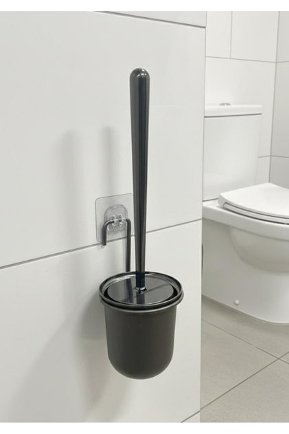 Siyah Magic Fix Sihirli Yapışkanlı Wc Fırçalık