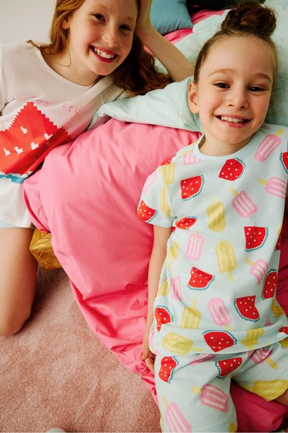 Girl's Watermelon Cotton Multi-Colored 2-Piece Pajama Set