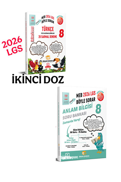 SİNAN KUZUCU YAYINLARI 8.SINIF 2.DOZ SARMAL TÜRKÇE + SİNAN KUZUCU