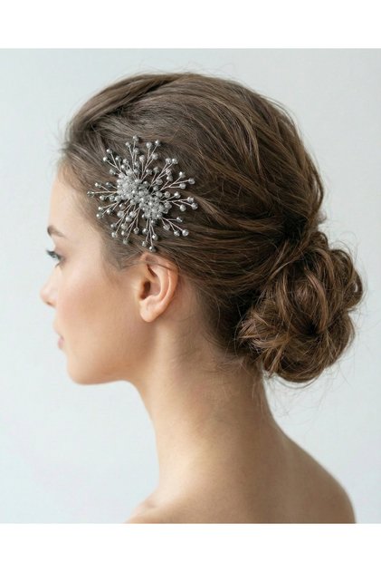 Fully Handmade Stylish And Elegant Wedding And Engagement Bridal Crown And Hair Accessory