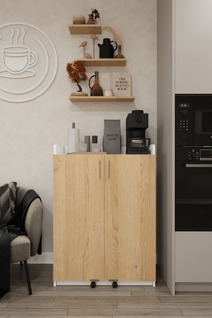 Asra Trend Lüks 2 Kapılı Çok Amaçlı Kiler Dolabı %100 MDF Erzak