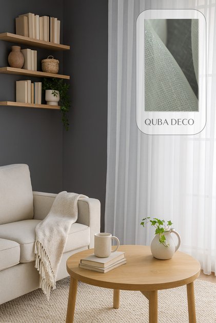 Sparkling Linen Stylishly Designed Decorative 1/2 Pleated Tulle Curtain for Living Room, Bedroom, Entrance