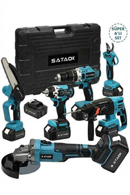 Sataok 6lı Set 36 V 5ah Şarjlı Taşlama-şarjlı Hilti-13mm-darbeli