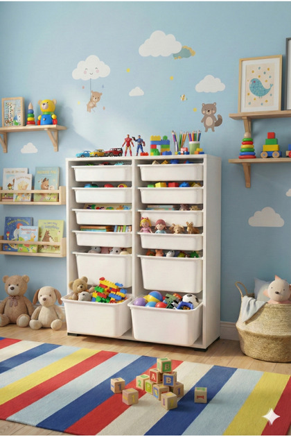 decosense 12 Çekmeceli Çok Amaçlı Oyuncak Dolabı ve Saklama