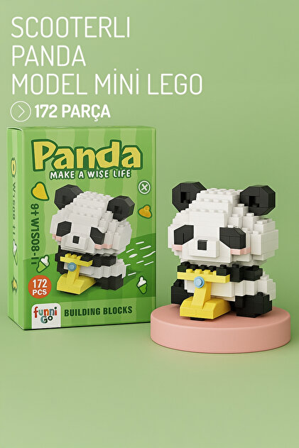 Nandy Home Scooterlı Panda Model Karakter Figürü 3D Yapı