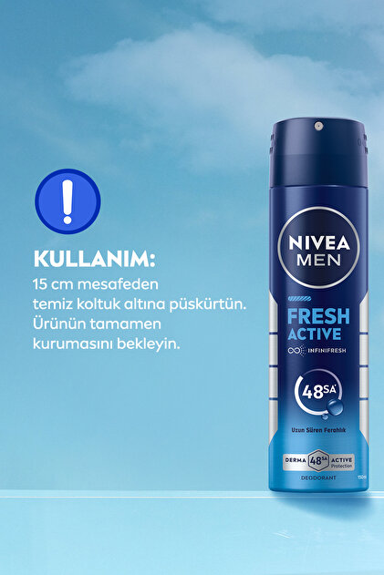 Nivea Fresh Active Deodorant Spray 150 ml 48h Erkek Yorumları