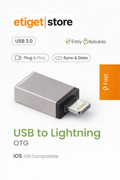 iPhone Flash Bellek Takma Aparatı Lightning USB Dönüştürücü OTG