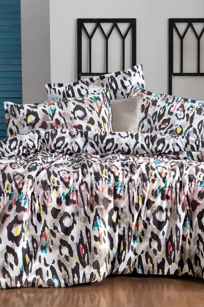 Felida Beige Single 100% Cotton Poplin Double Sided Duvet Cover Set