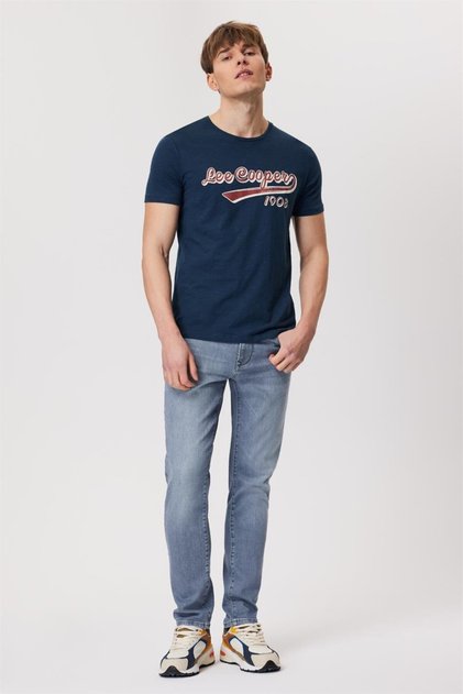 Hardy Men's 100% Cotton O-Neck T-Shirt Navy Blue