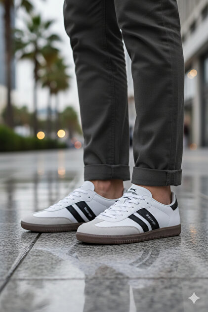 Slazenger INDIA Erkek Kadın Unisex Beyaz / Siyah Sneaker Günlük