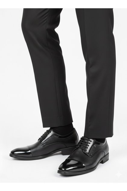Men's Transitional Shoes Classic Genuine Inner and Outer Leather Rubber Sole Bonded Semi Patent Leather