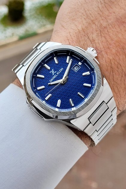 41mm Men's Wristwatch with Navy Dial Grey Color Adjustable Strap
