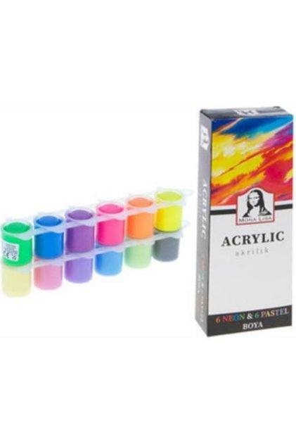 Mona Lisa Akrilik 12 Renk x 22 ML Neon/Pastel