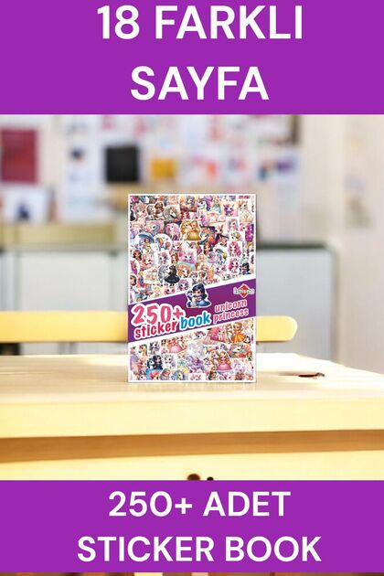 250 Adet Unicorn Prenses Sticker Book Ajanda Bullet Journal Laptop Telefon Bavul Etiket Defteri