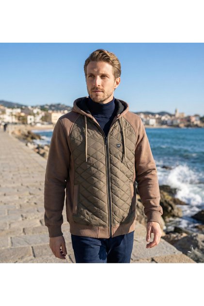 3 Thread Quilted Hooded Jacket