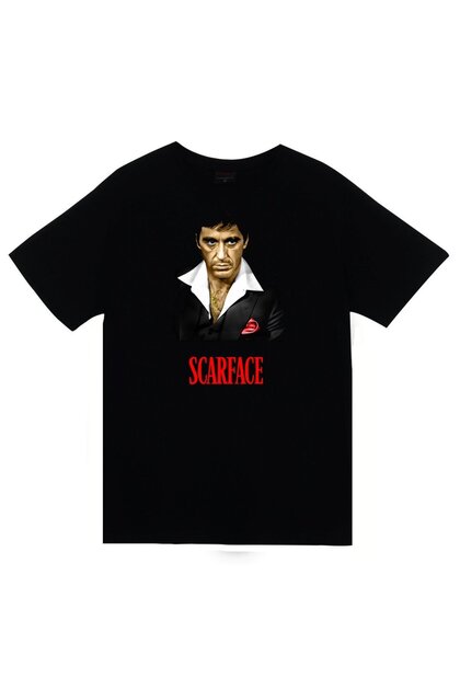 Scarface Tony Montana Printed Unisex 100% Cotton Black T-Shirt