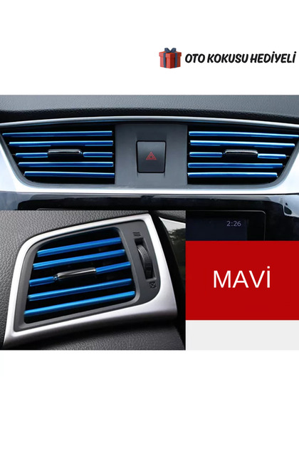 Car Interior Air Conditioner Grille Plug-in Air Conditioner Decoration Plug-in Vent Colorful Slat Blue