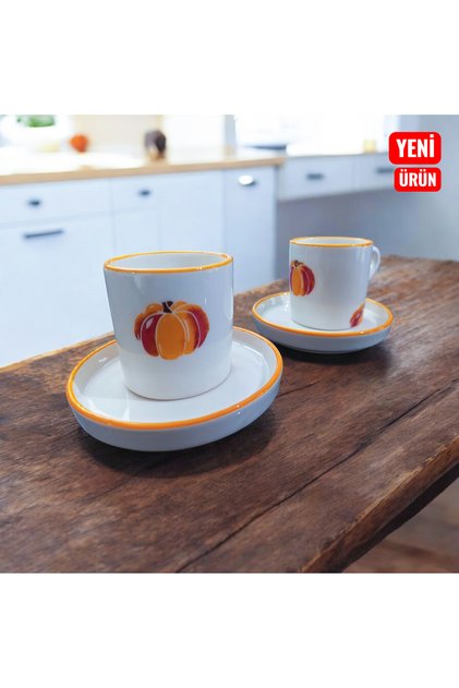 Kahve Fincani Kabak Model 2 Kişilik 4 Parça Double Boy 100 Cc