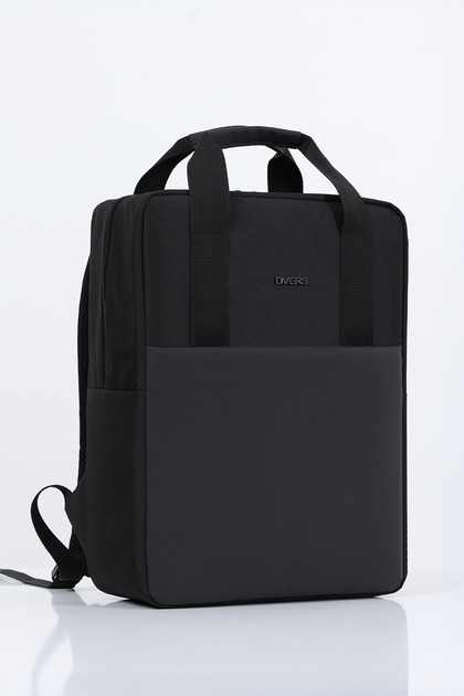 Derimod D-Pack Unisex Siyah Teknolojik Kumaş Sırt Çantası