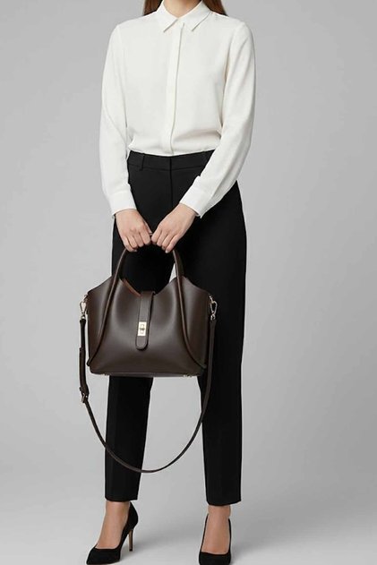 Women's Black Hand and Shoulder Bag (Height 18cm Width 32cm Depth 10cm)